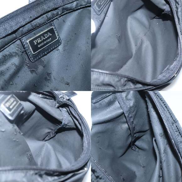 PRADA Shoulder Bag Nylon Black Silver - Picture 12 of 13